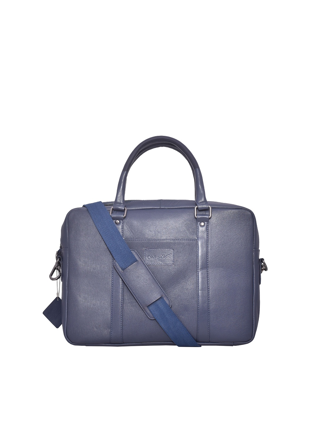 

OLIVE MIST Unisex Blue Textured Lap-Top Bag