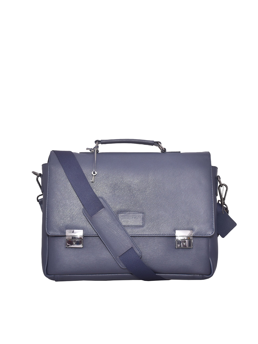 

OLIVE MIST Blue Textured Laptop Bag