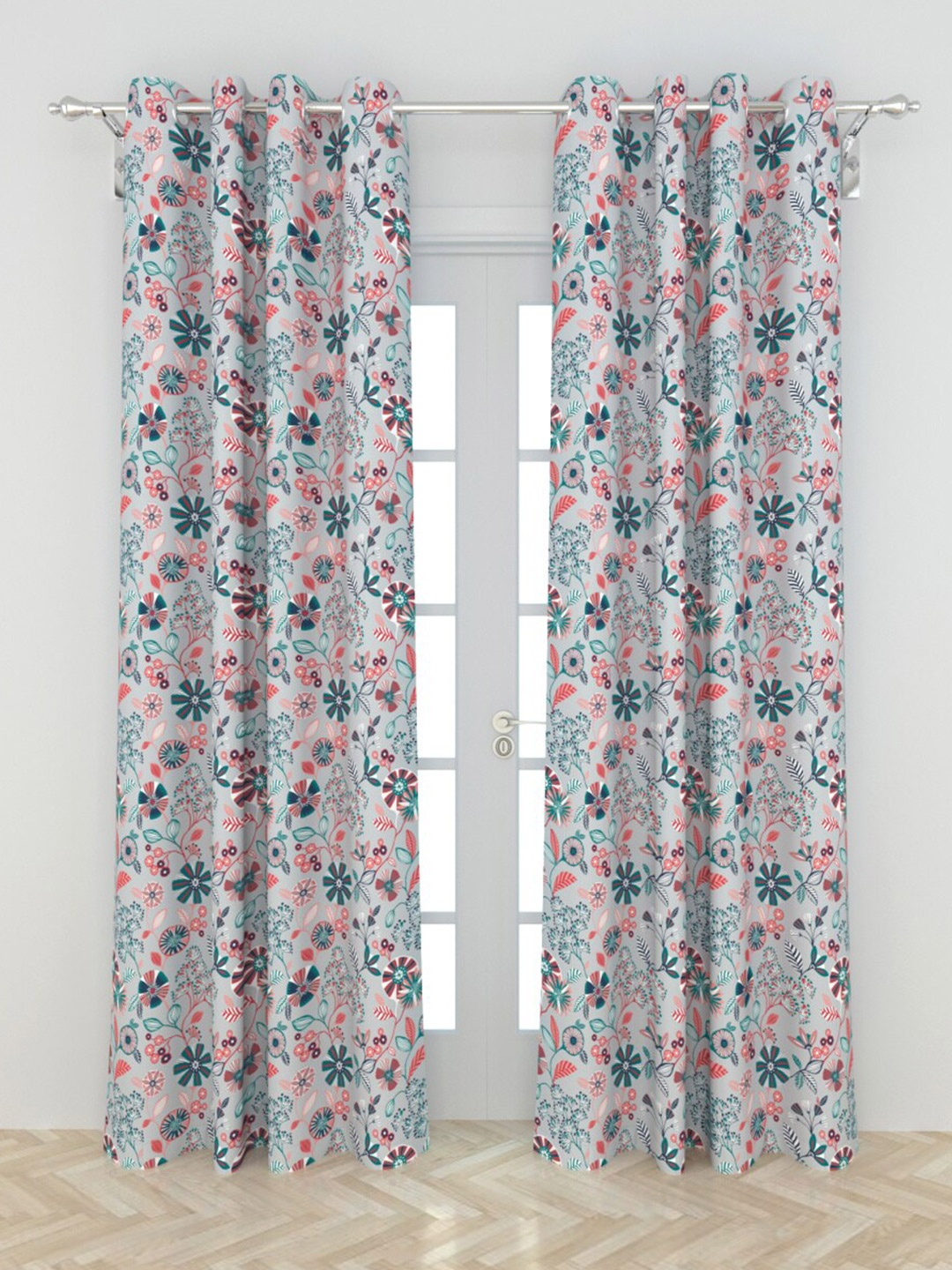

Home Centre Set Of 2 Assorted Floral Regular Door Curtains