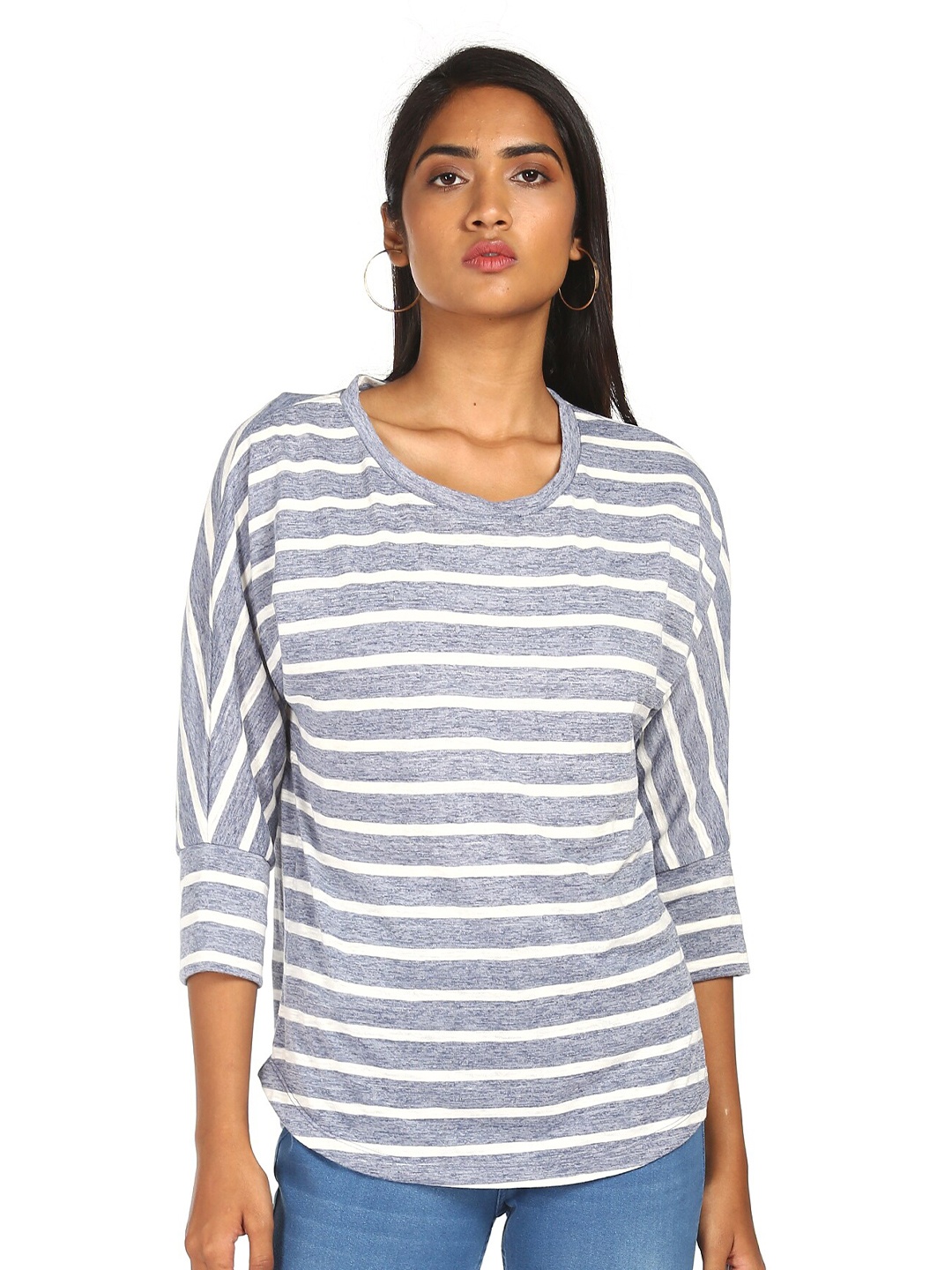 

Cherokee Grey Striped Regular Top