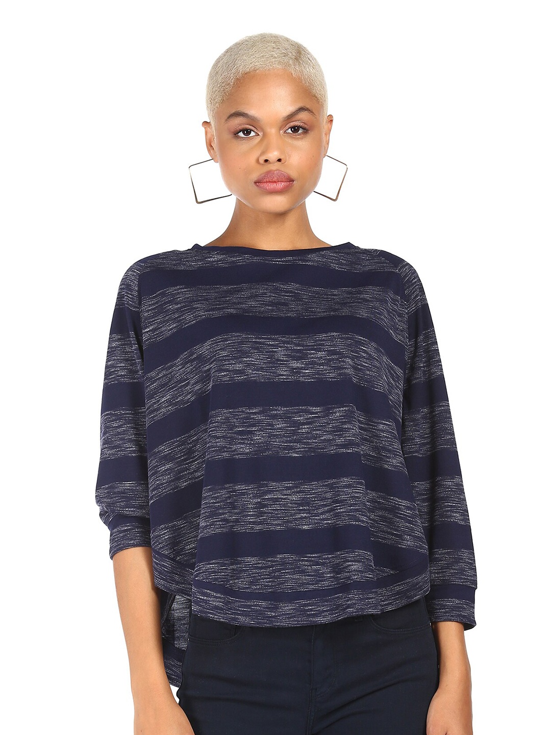 

Cherokee Blue & Black Striped High-Low Top