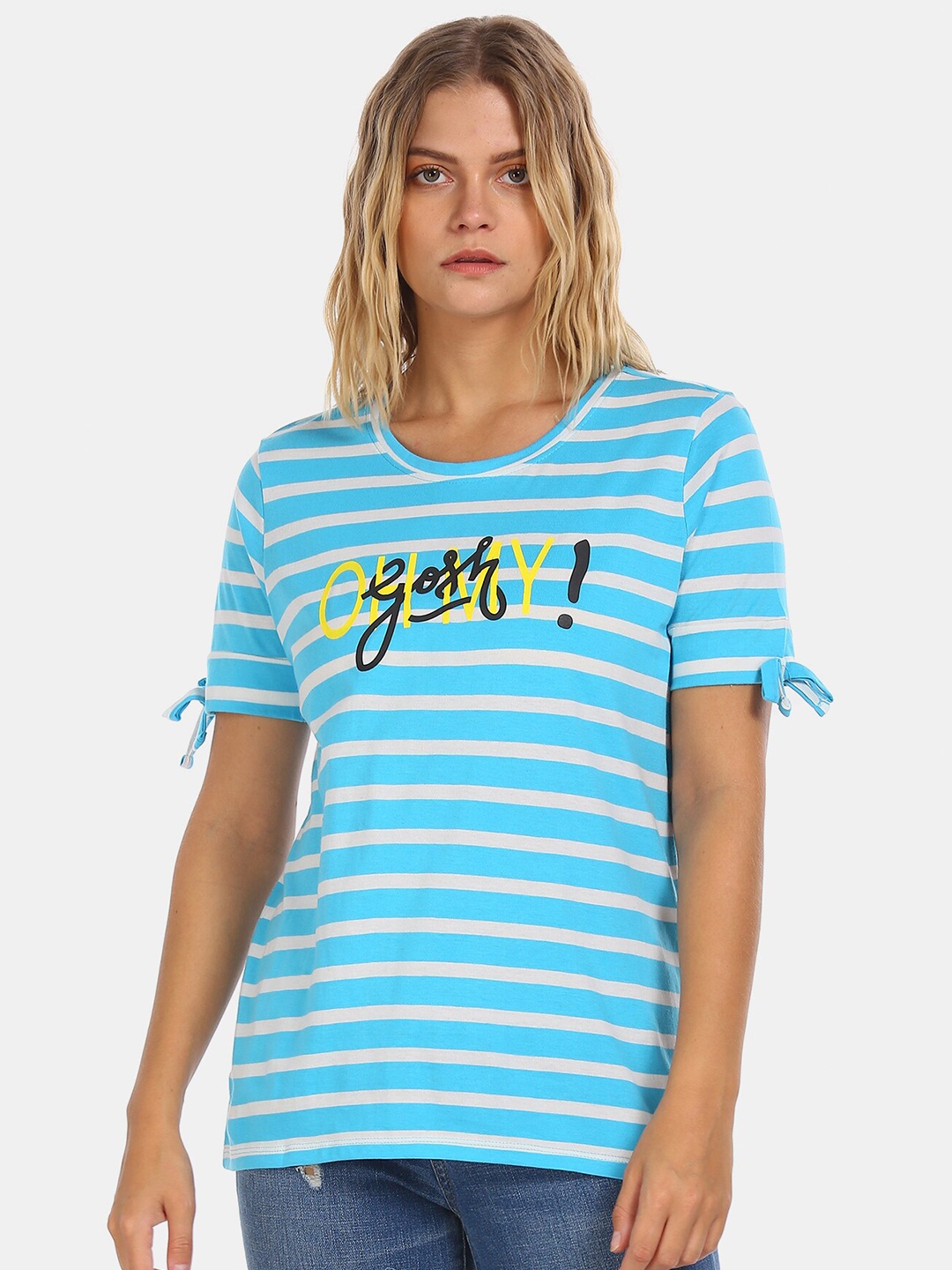 

Sugr Blue Striped Regular Top