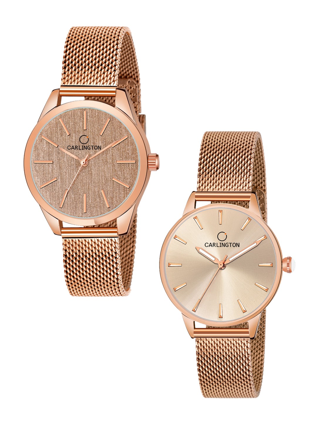 

CARLINGTON Women Set Of 2 Multicoloured Dial & Stainless Steel Watch CT2001-CT2007, Multi