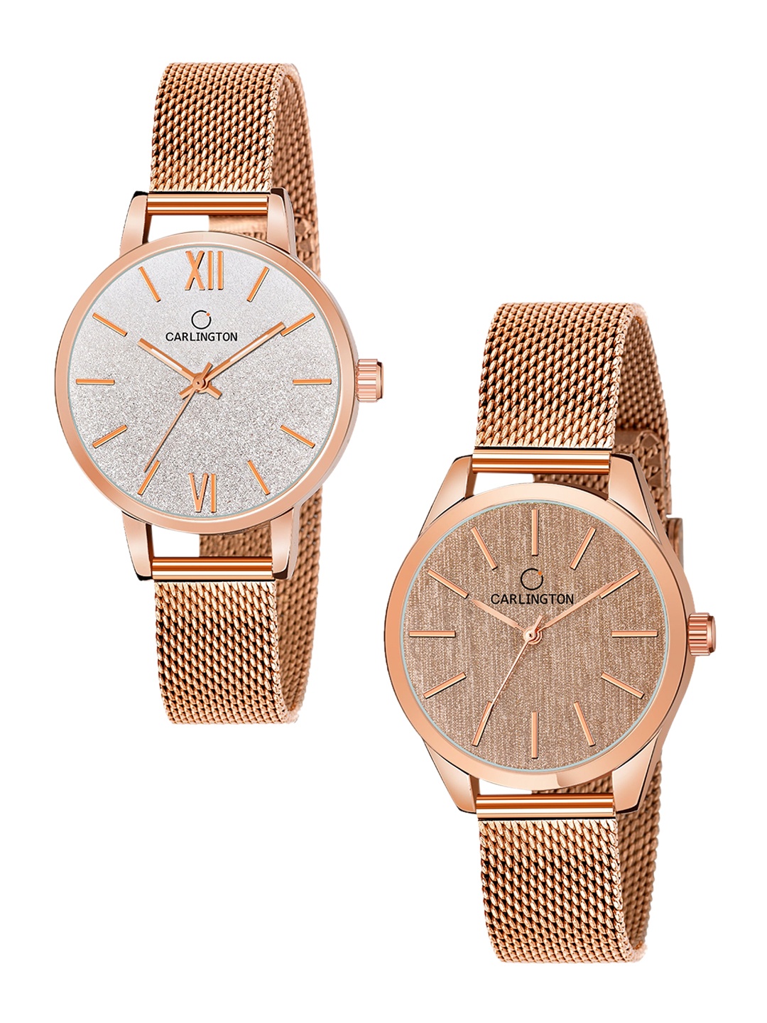 

CARLINGTON Women Set Of 2 Analogue Watch CT2001 CT2018, Multi