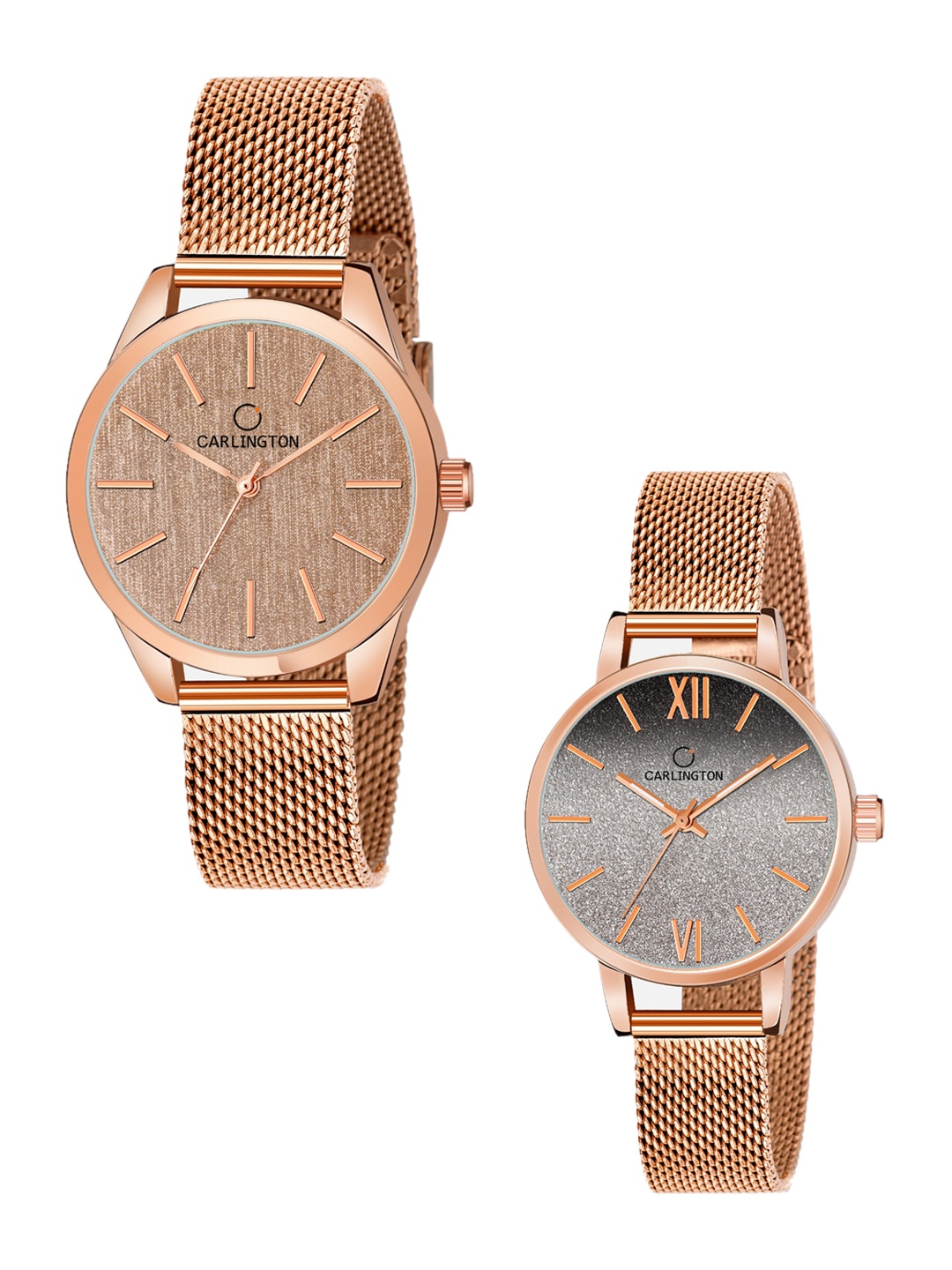 

CARLINGTON Women Set Of 2 Watches CT2001-CT2018, Rose gold