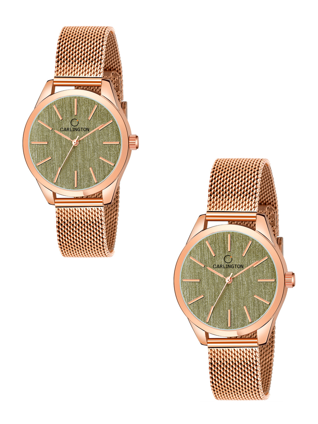 

CARLINGTON Women Pack of 2 Bracelet Style Straps Analogue Watch CT2001 CT2001, Multi
