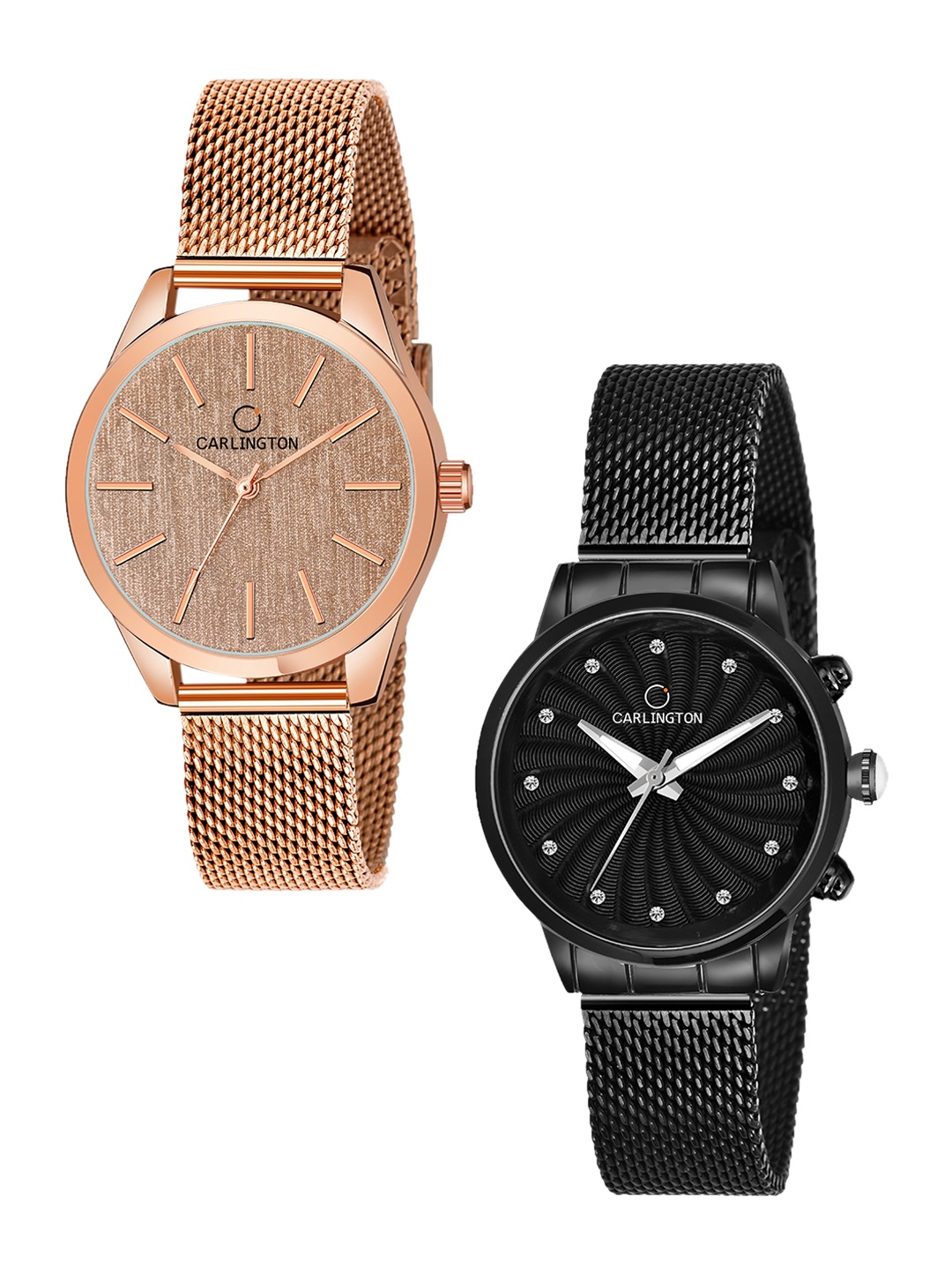 

CARLINGTON Women Set Of 2 Watches CT2001-CT2017, Rose gold