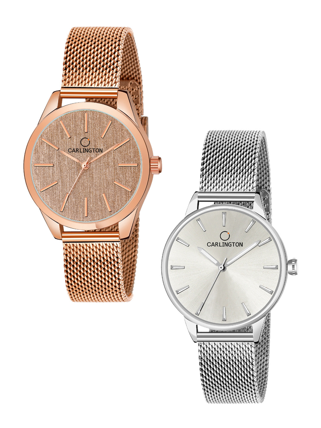 

CARLINGTON Women Set Of 2 Watches CT2001-CT2007, Rose gold