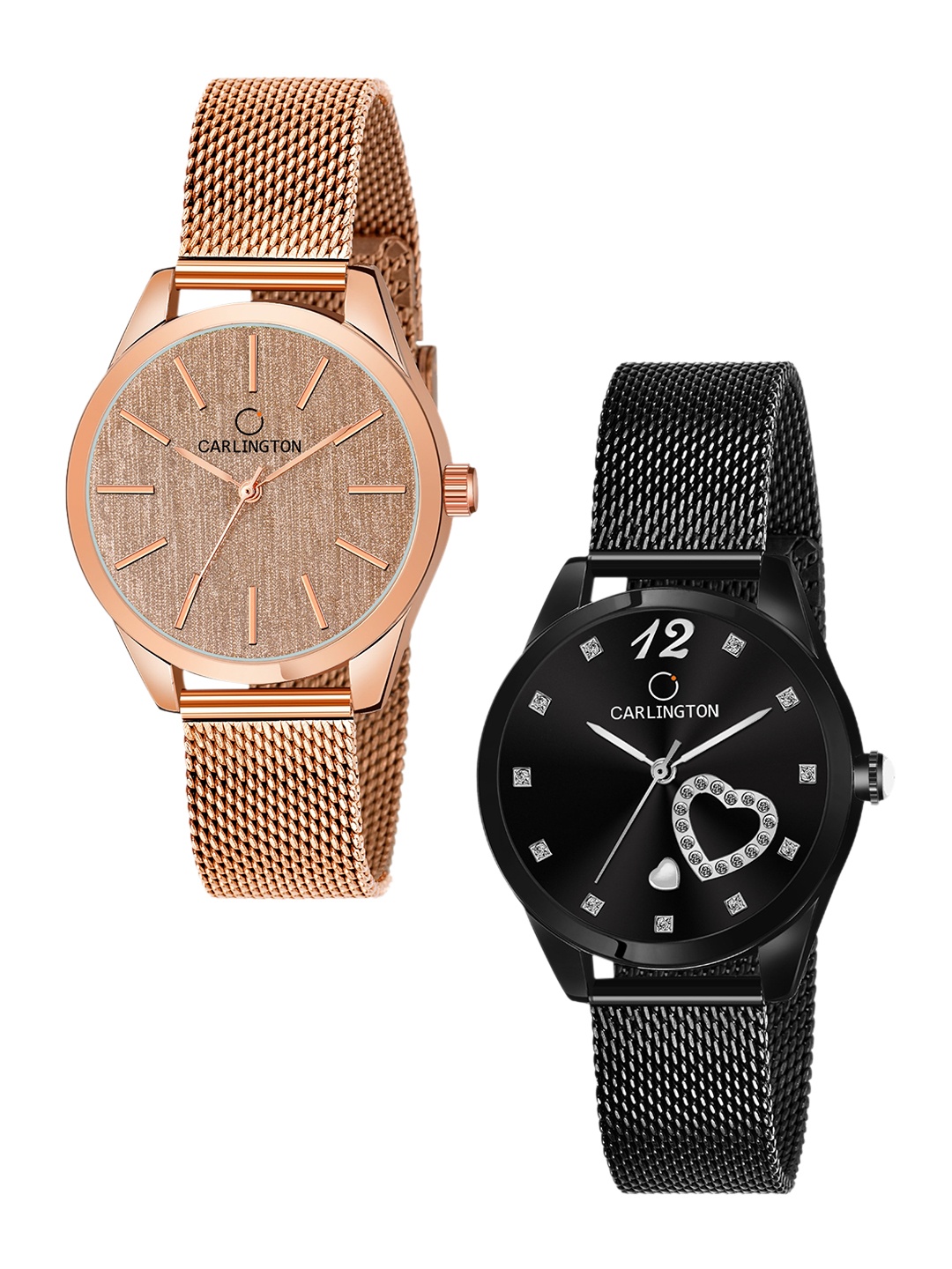 

CARLINGTON Women Set Of 2 Analogue Watch CT2001 CT2006, Multi