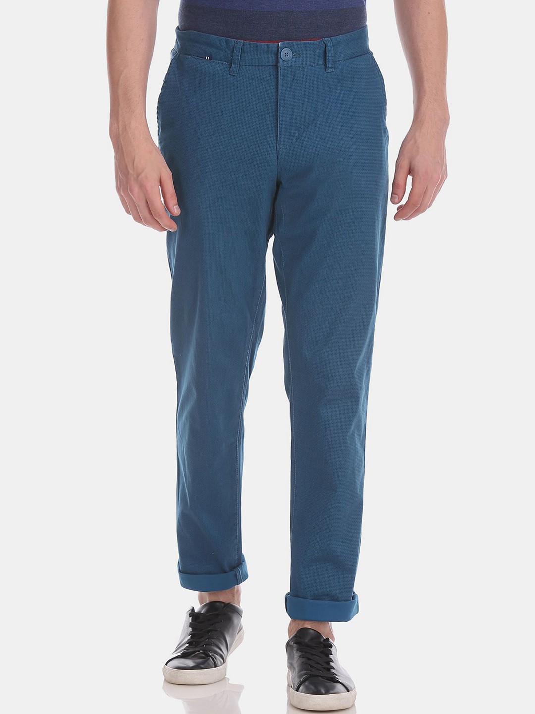 

Ruggers Men Blue Slim Fit Cotton Trousers