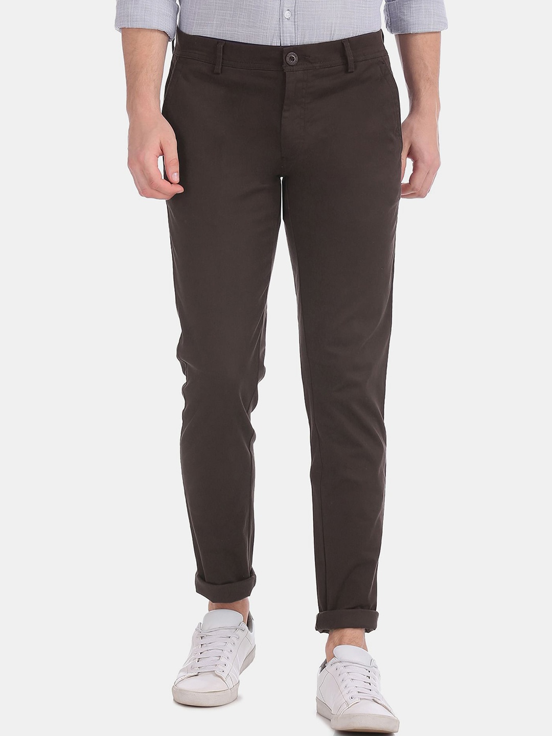 

Ruggers Men Brown Slim Fit Cotton Trousers