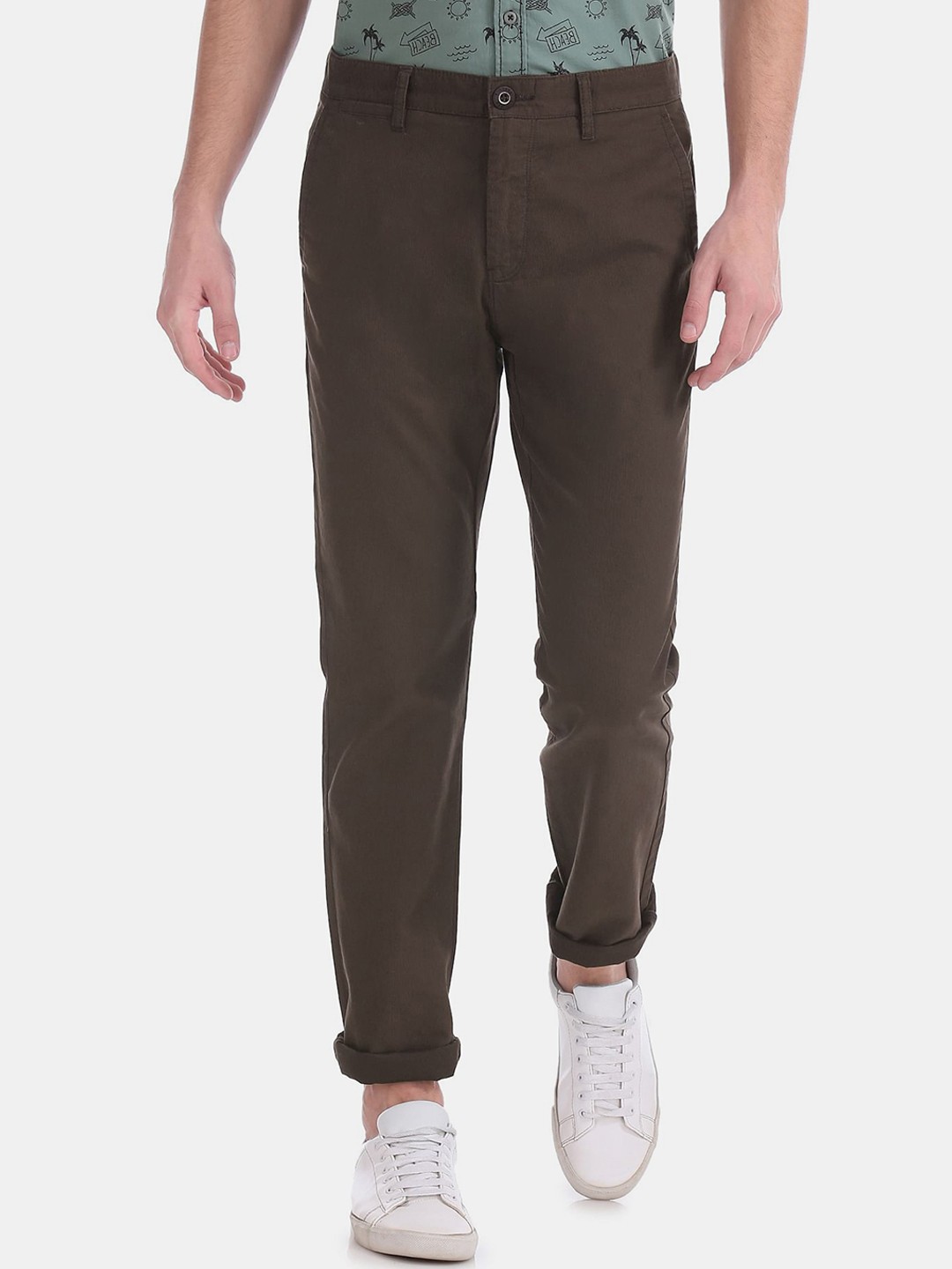 

Ruggers Men Brown Slim Fit Cotton Trousers