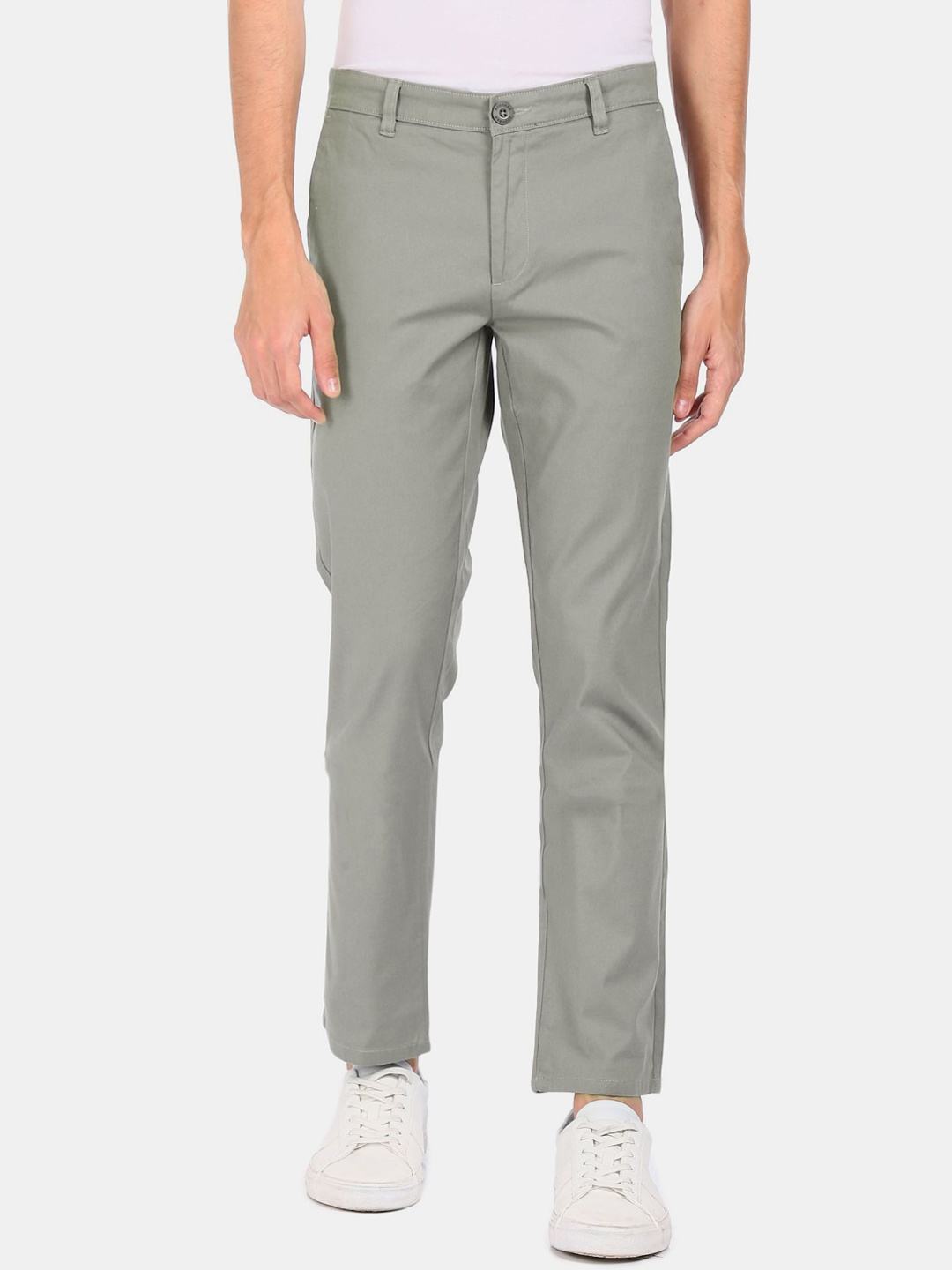 

Ruggers Men Green Cotton Chinos