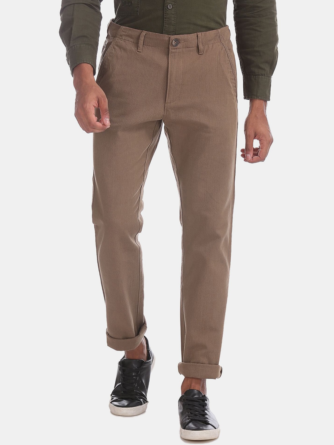 

Ruggers Men Brown Slim Fit Chinos Trousers