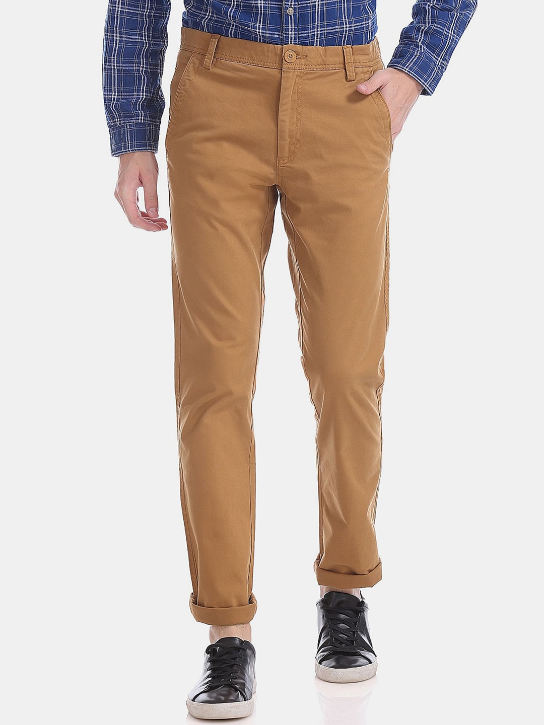 

Ruggers Men Brown Slim Fit Cotton Trousers