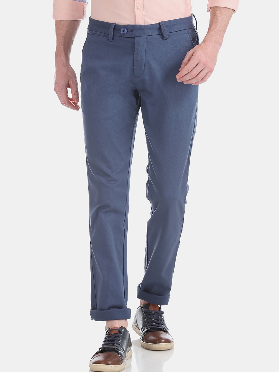 

Ruggers Men Blue Tapered Fit Cotton Chinos