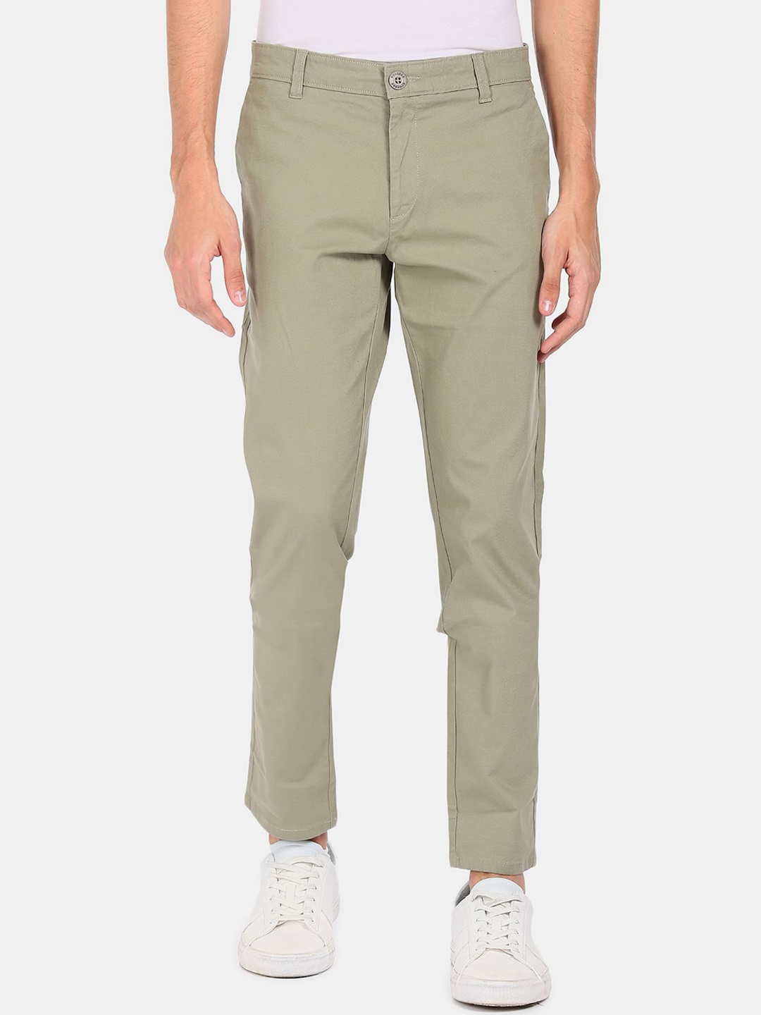 

Ruggers Men Green Cotton Chinos