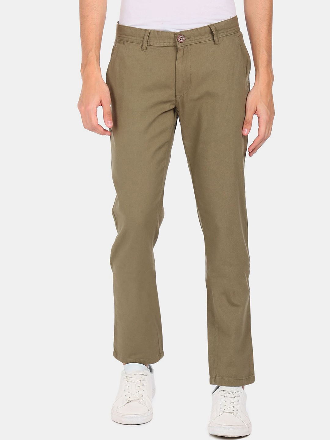 

Ruggers Men Brown Cotton Casual Trousers