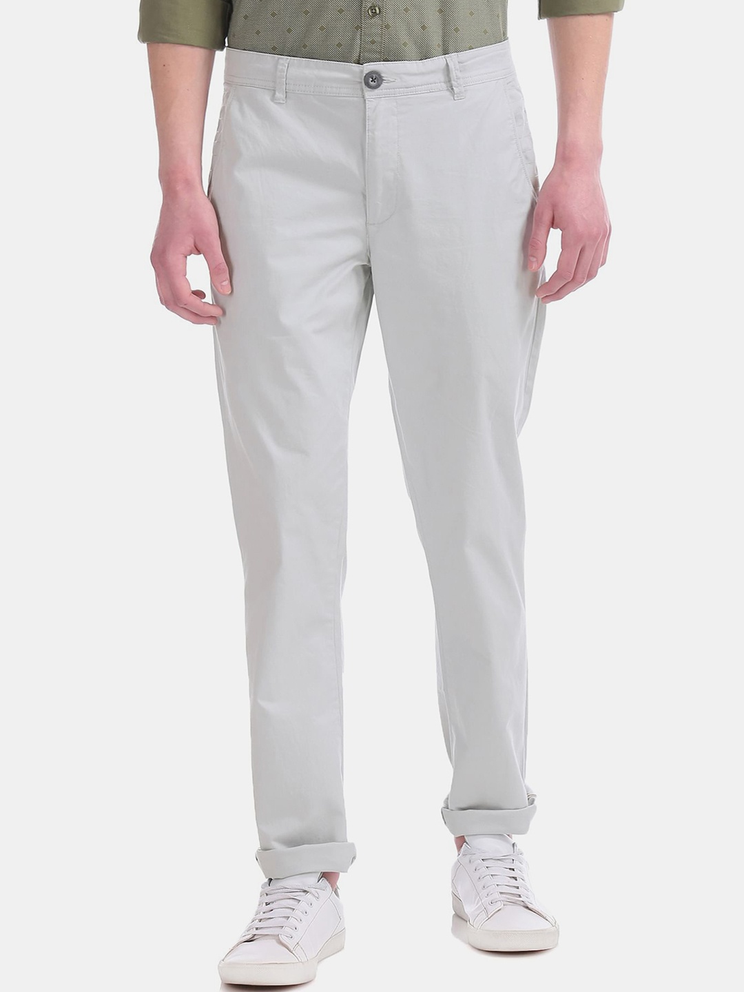 

Ruggers Men Grey Slim Fit Trousers