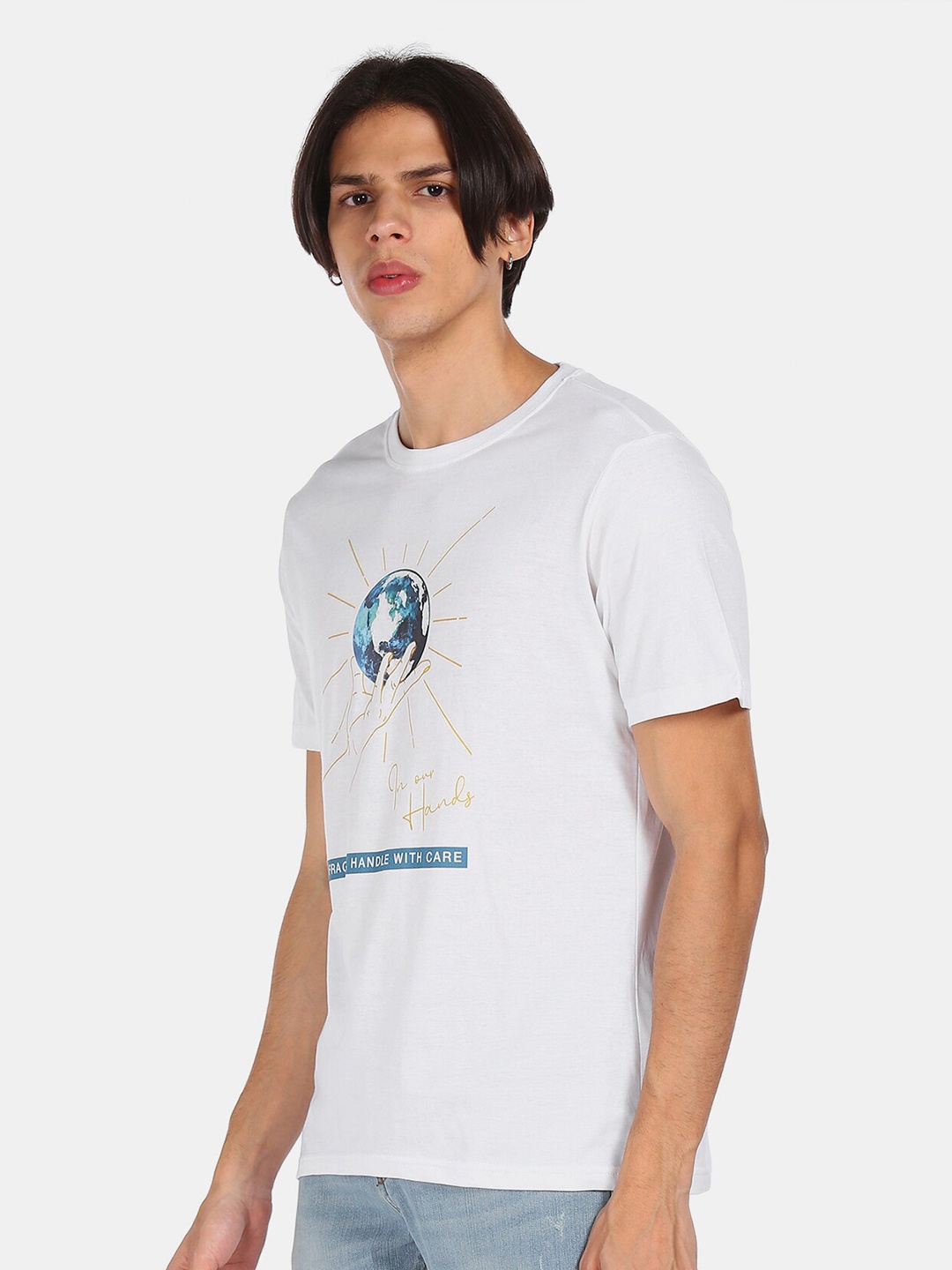 

Colt Men White Printed T-shirt