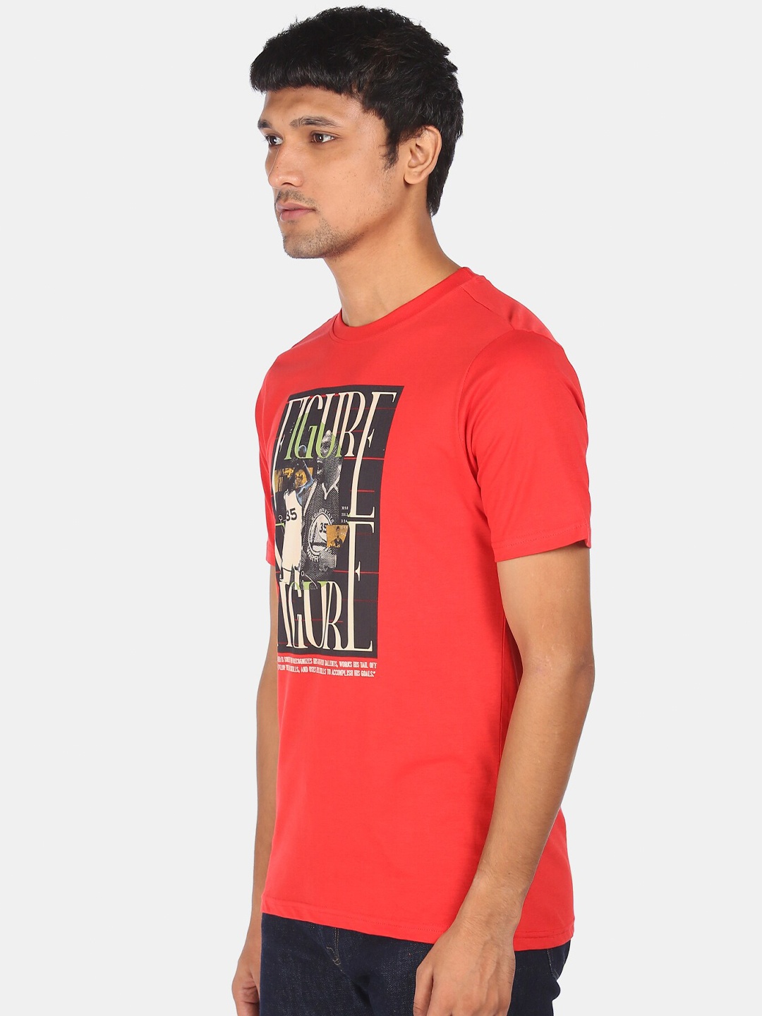 

Colt Men Red Typography Printed T-shirt