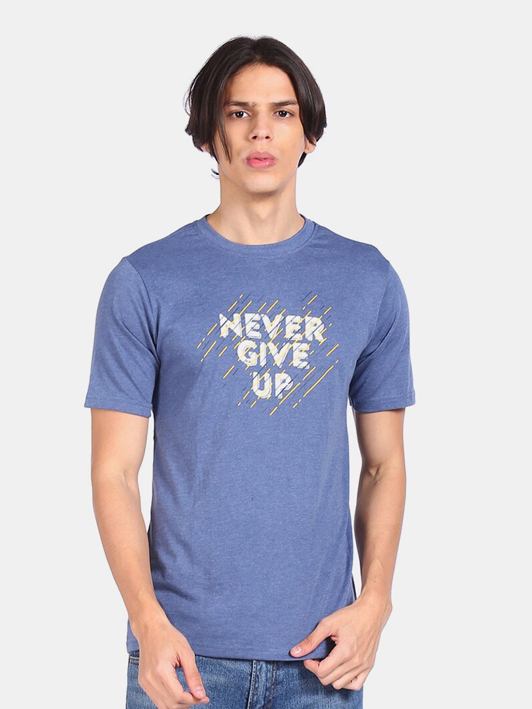 

Colt Men Blue Typography Printed Cotton T-shirt