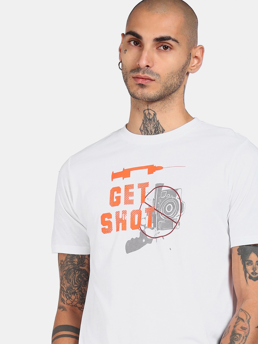 

Colt Men White Typography Printed T-shirt