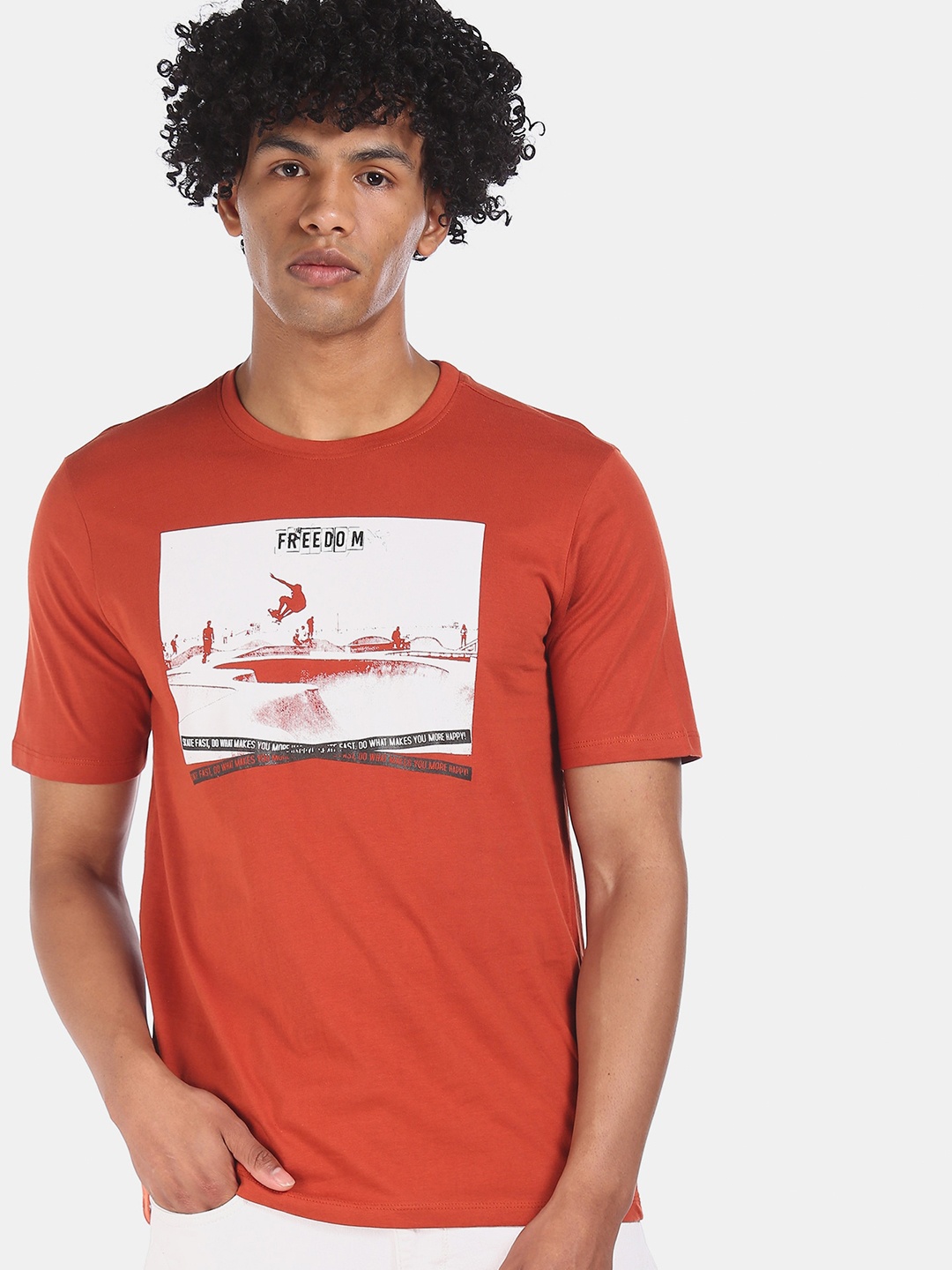 

Colt Men Rust Graphic Printed T-shirt