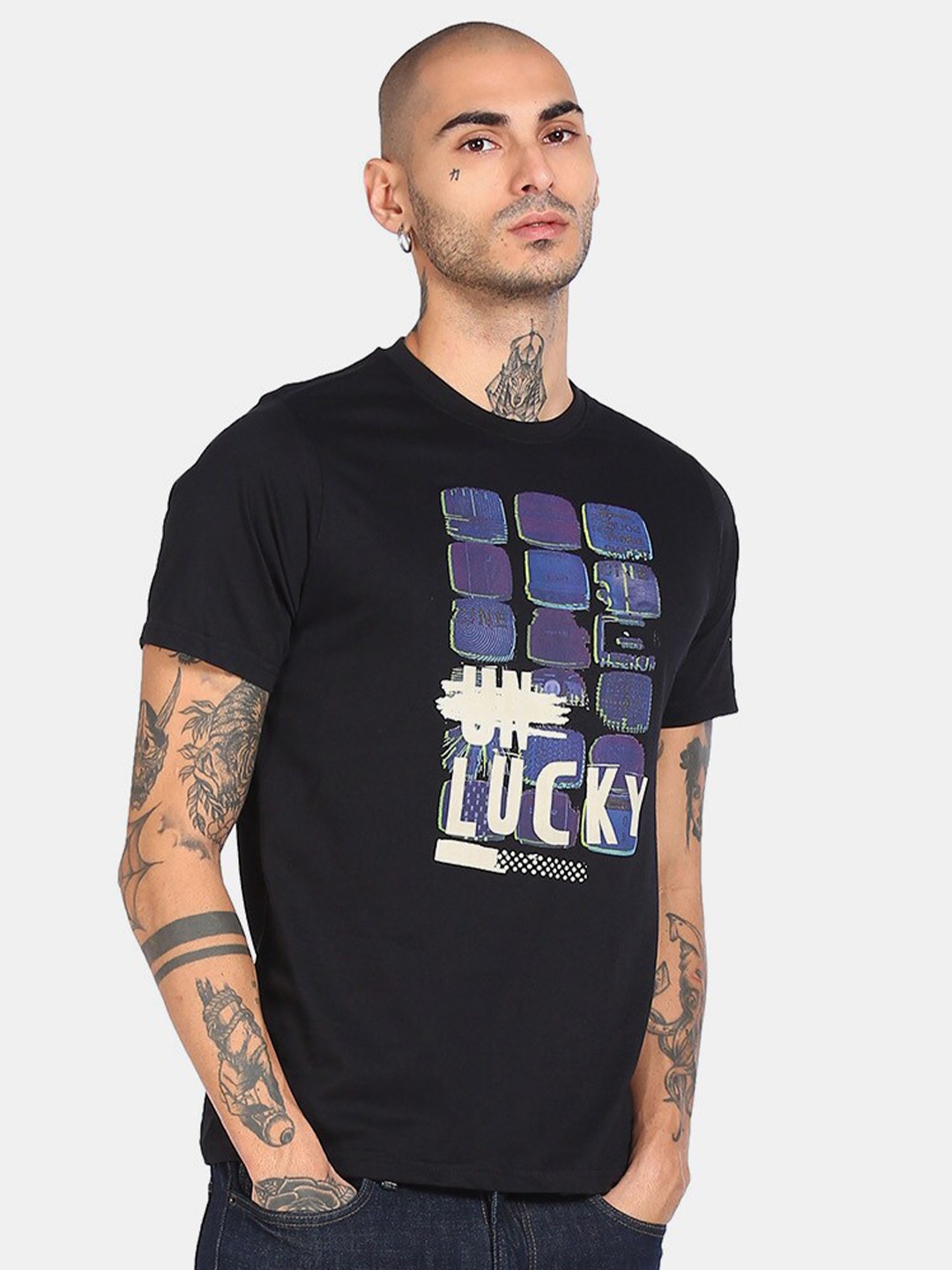 

Colt Men Black Graphic Printed T-shirt