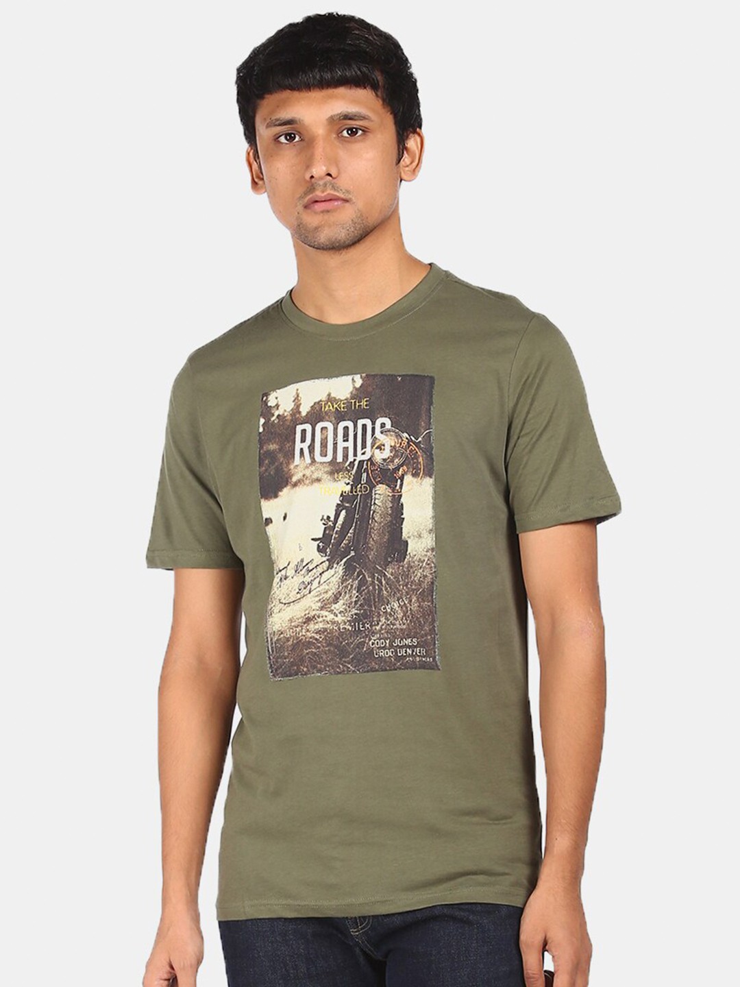 

Colt Men Green Typography Printed T-shirt