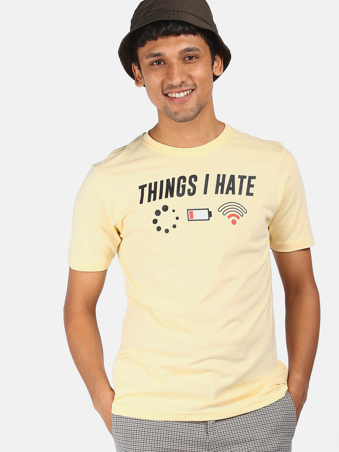 

Colt Men Yellow Typography Printed Applique T-shirt