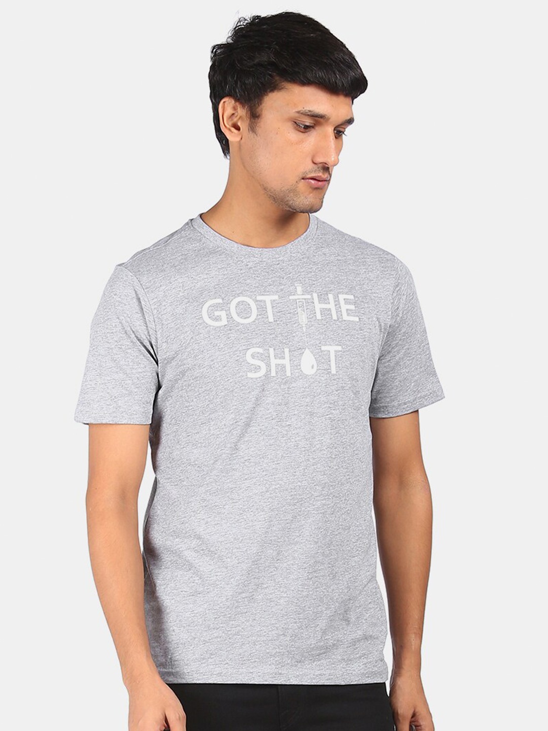 

Colt Men Grey Cotton Typography Printed T-shirt