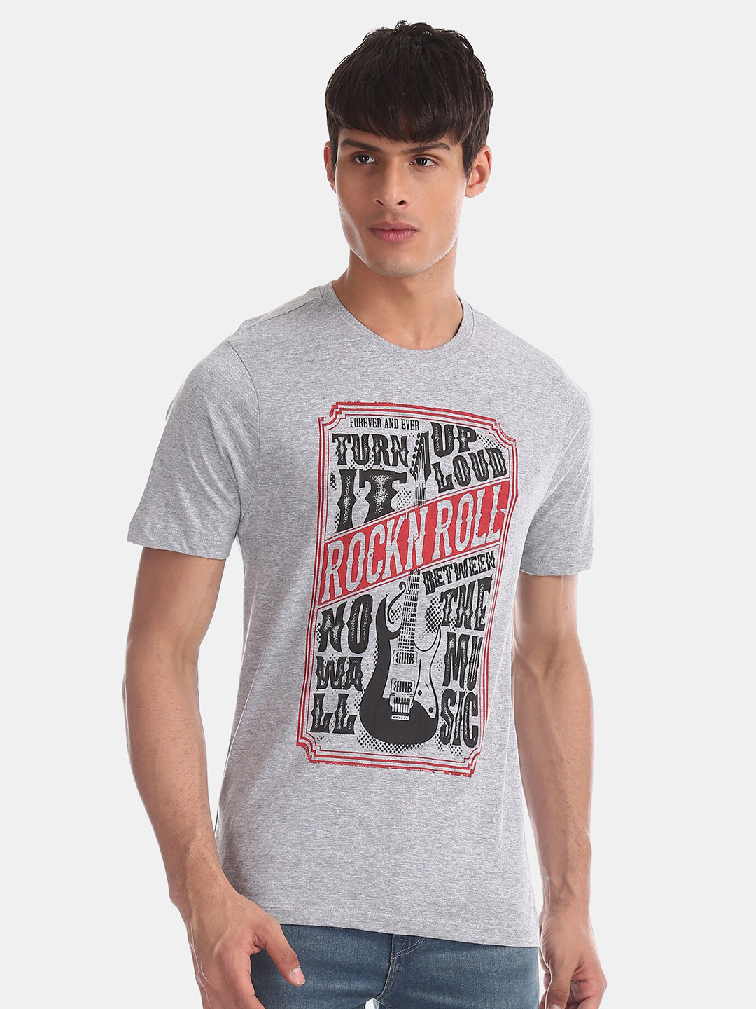 

Colt Men Grey Graphic Printed T-shirt