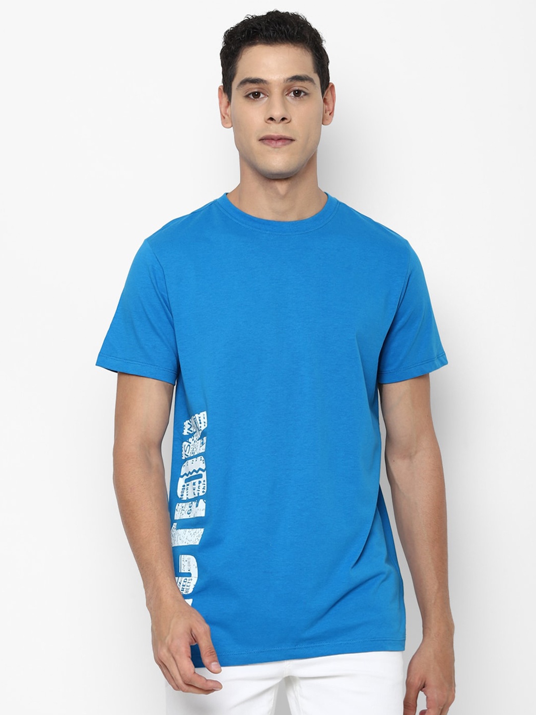 

FOREVER 21 Men Blue Printed T-shirt