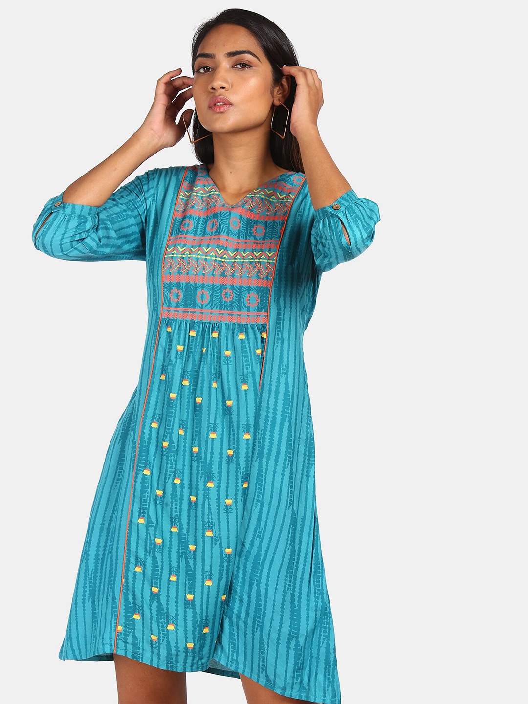 

Karigari Women Blue A-Line Dress