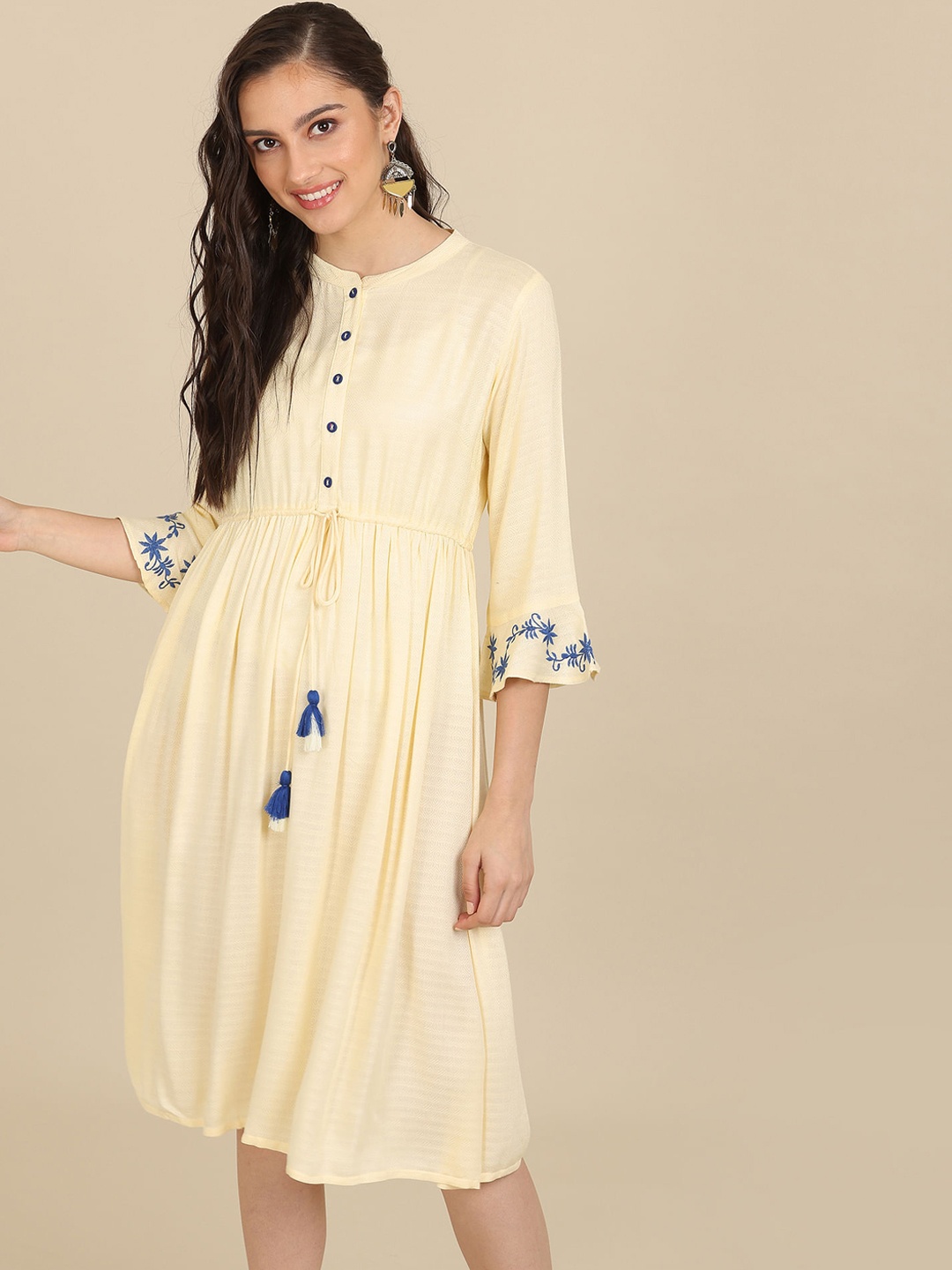 

Karigari White A-Line Dress