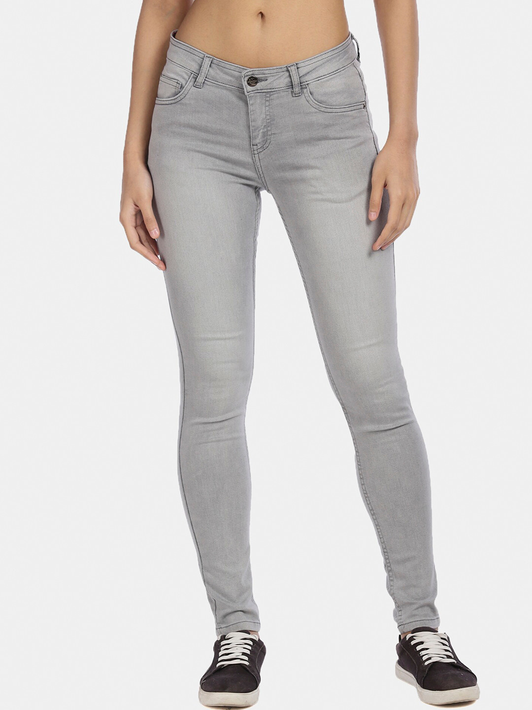

Cherokee Women Grey Heavy Fade Cotton Jeans