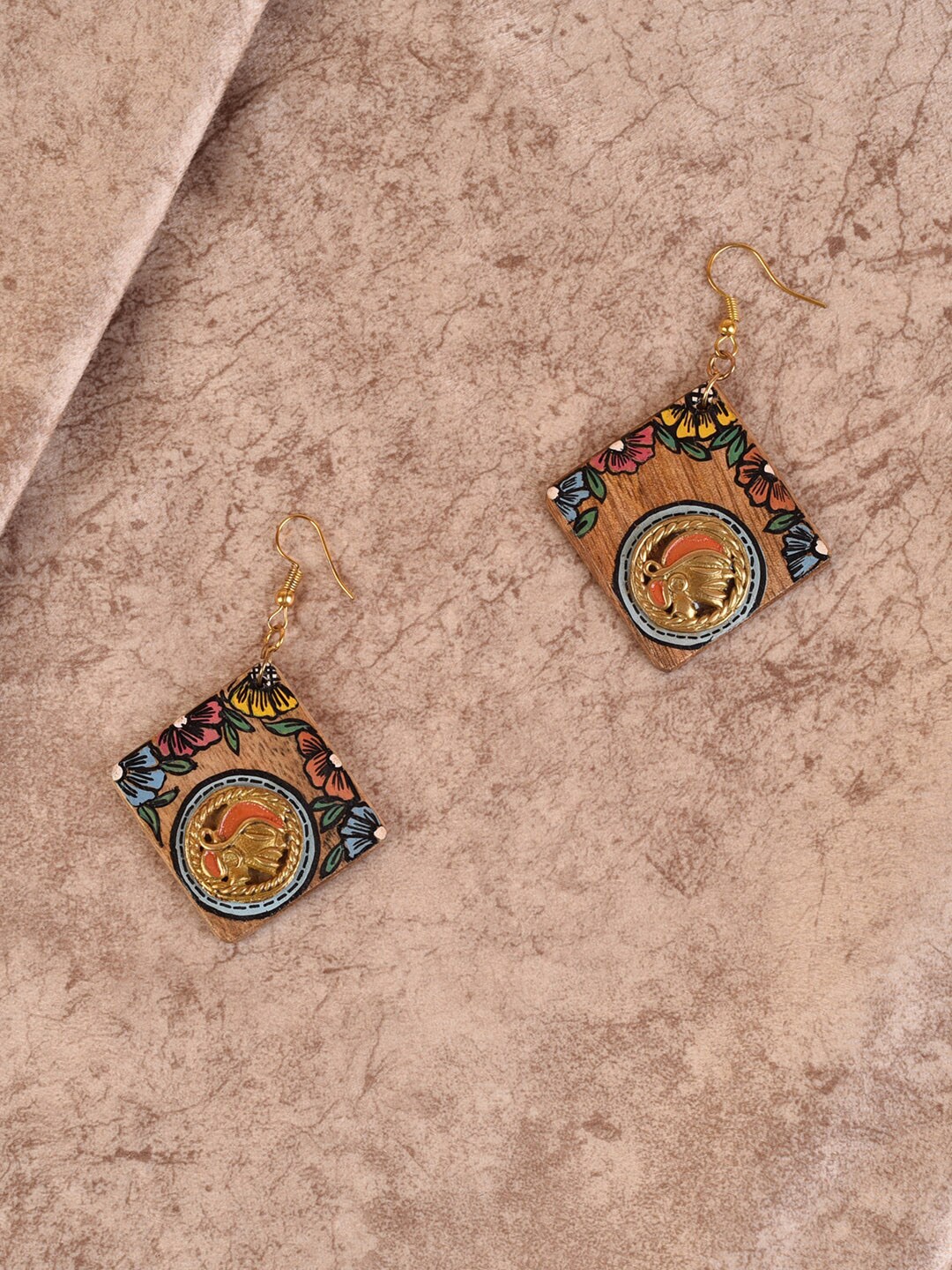 

AAKRITI ART CREATIONS Multicoloured Contemporary Drop Earrings, Multi
