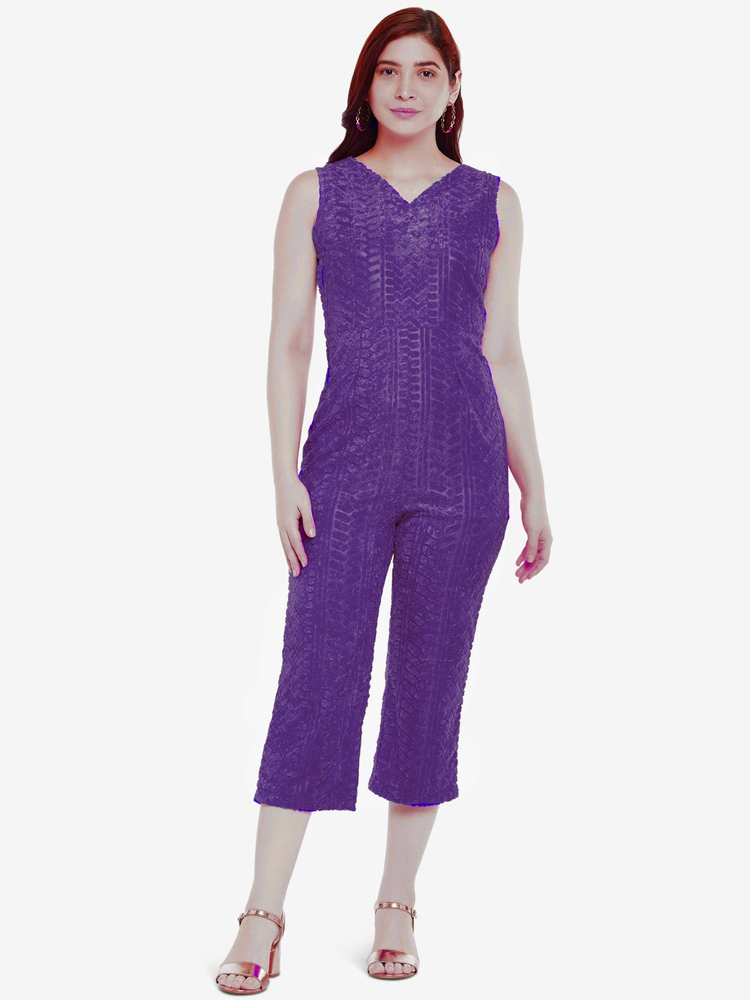 

Emmyrobe Purple Capri Jumpsuit