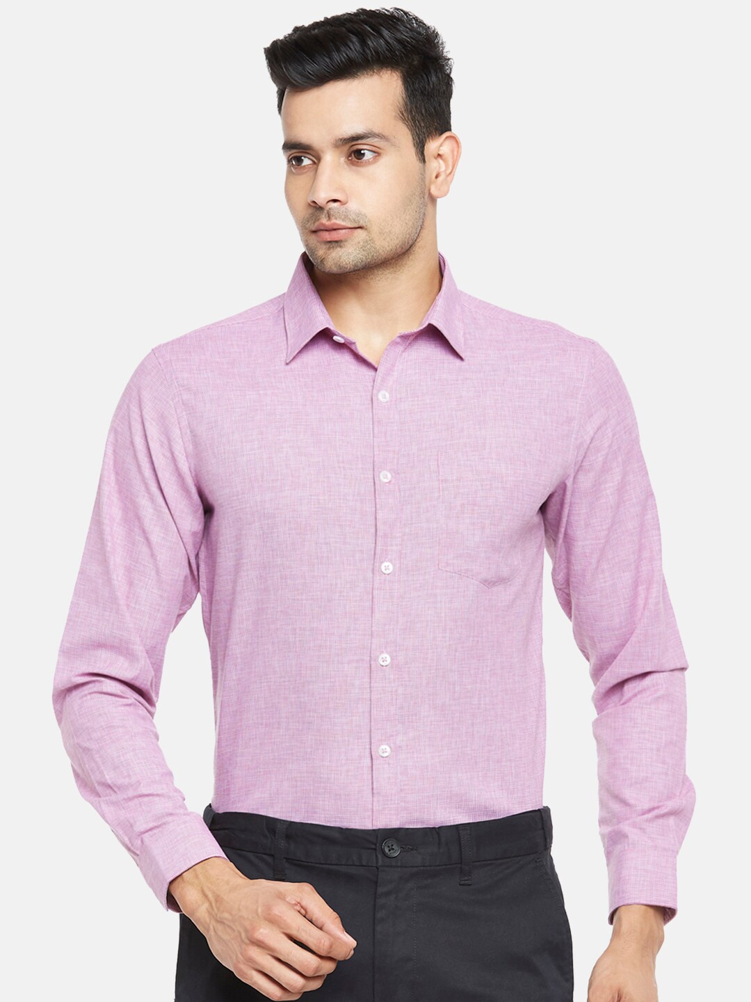 

BYFORD by Pantaloons Men Purple Slim Fit Opaque Formal Shirt