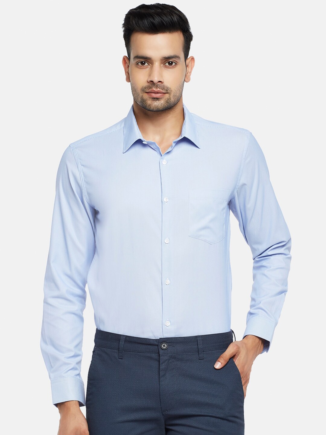 

BYFORD by Pantaloons Men Blue Slim Fit Opaque Formal Shirt