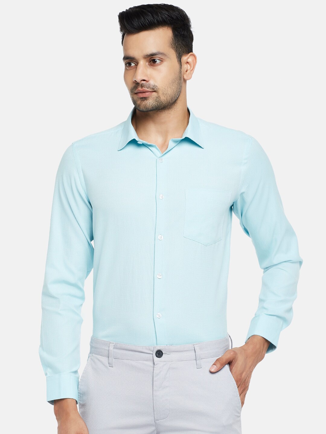 

BYFORD by Pantaloons Men Blue Slim Fit Opaque Formal Shirt