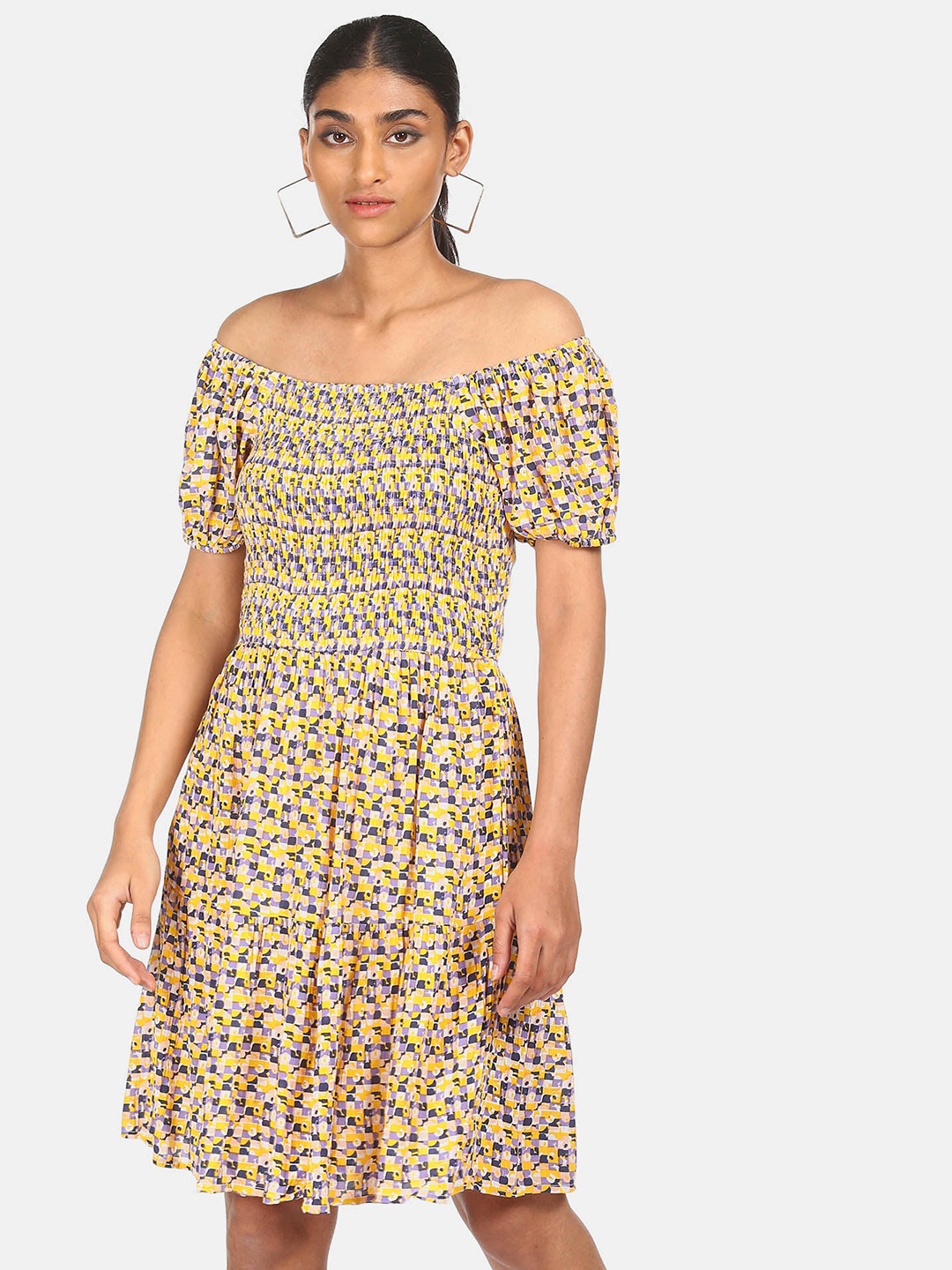 

Sugr Multicoloured Floral Off-Shoulder Printed Dress, Multi
