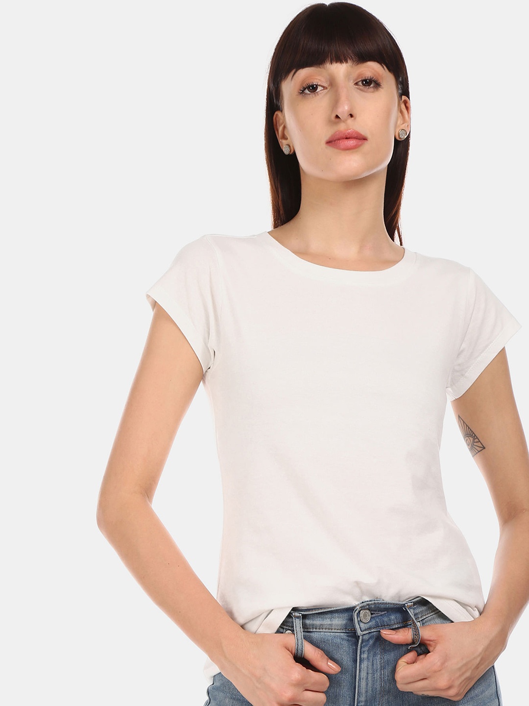 

Sugr Women Multicoloured Extended Sleeves T-shirt, Multi