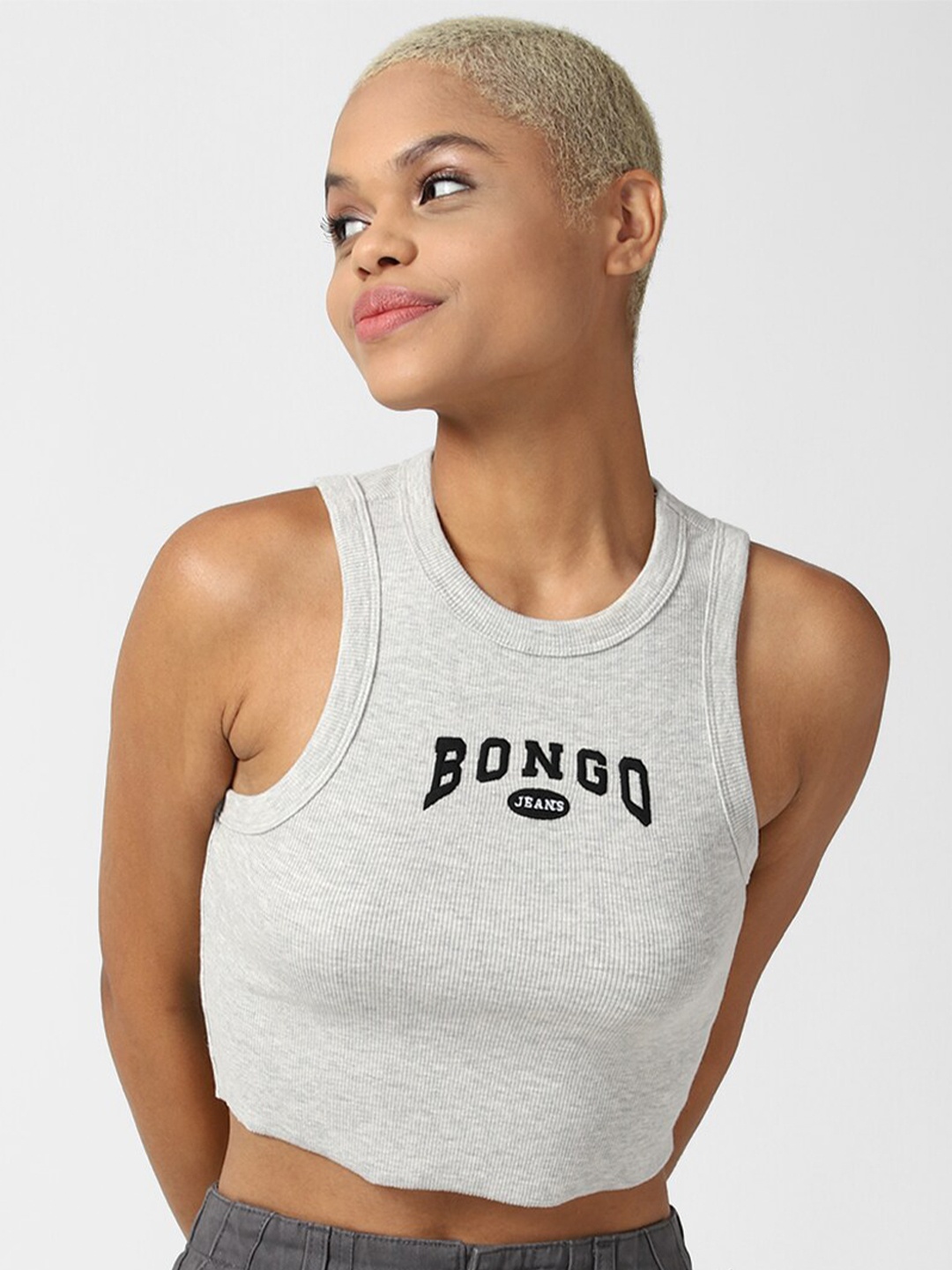 

FOREVER 21 Grey Tank Crop Top