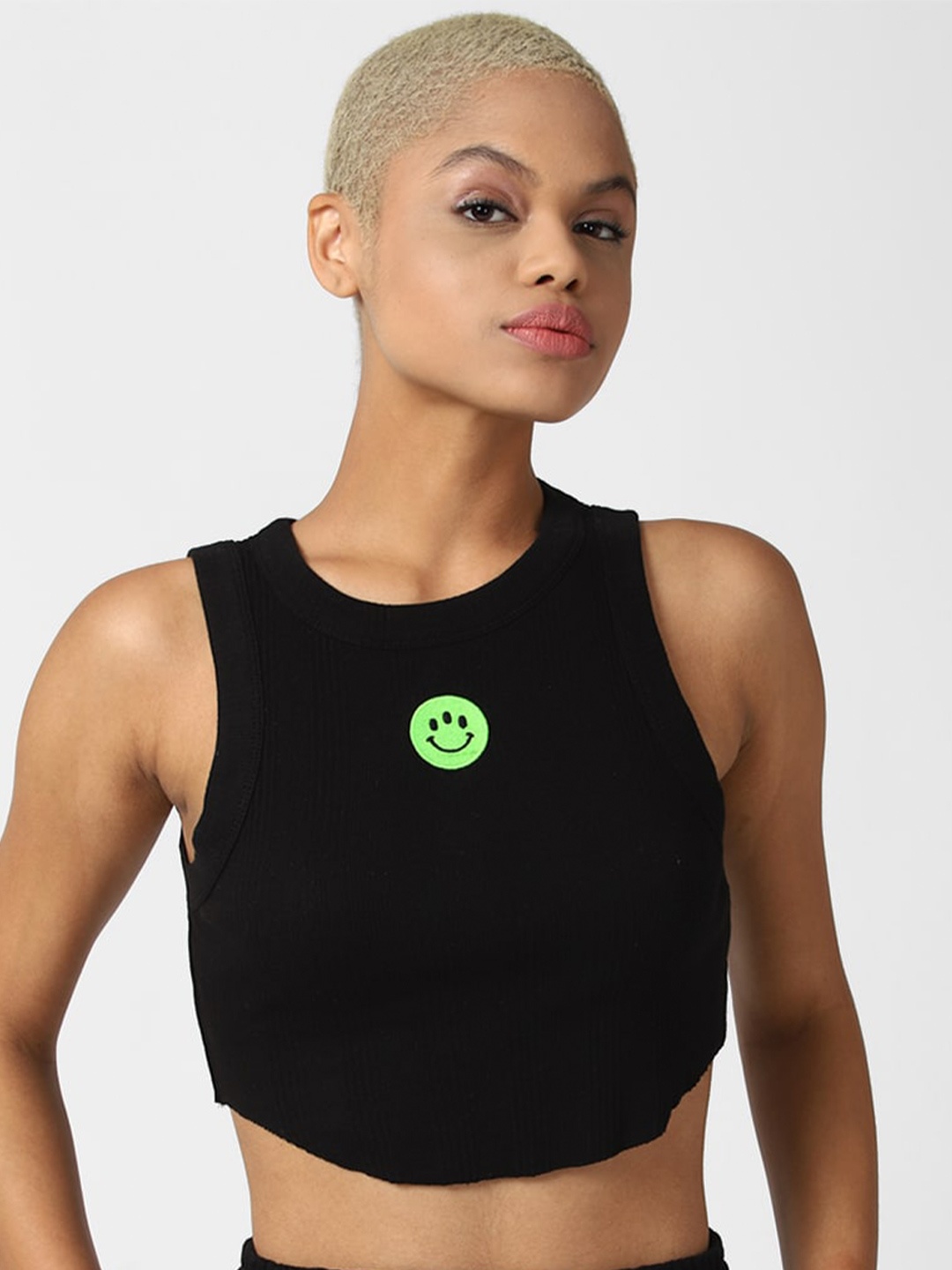 

FOREVER 21 Black Tank Crop Top