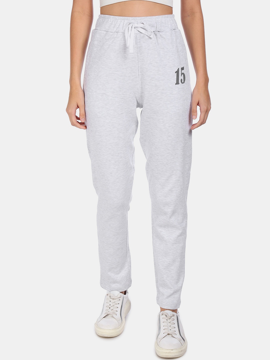 

Sugr Women Grey Cotton Solid Track Pants