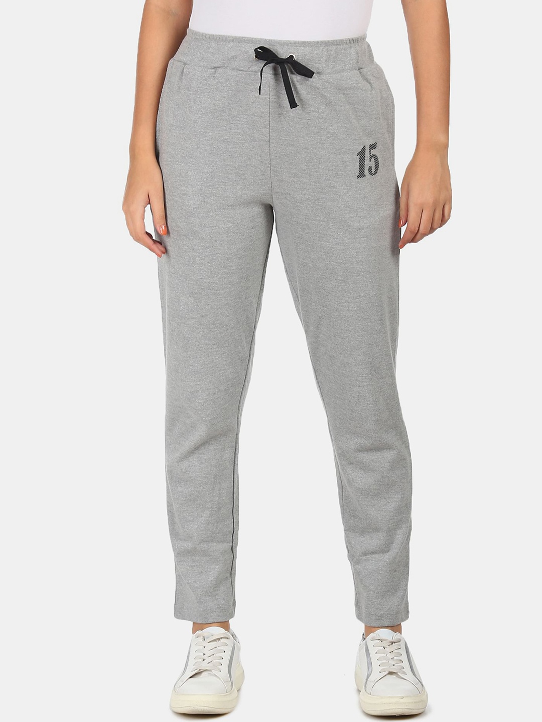

Sugr Women Grey Solid Cotton Track Pants