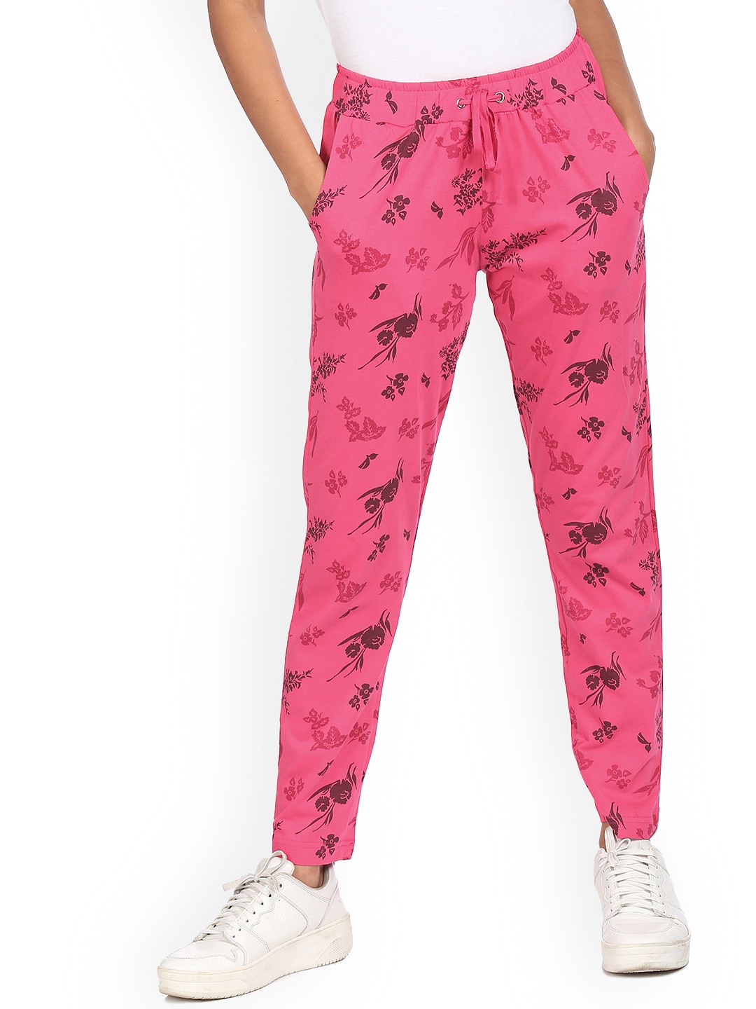 

Sugr Women Fuchsia Elasticized Waist Printed Track Pants