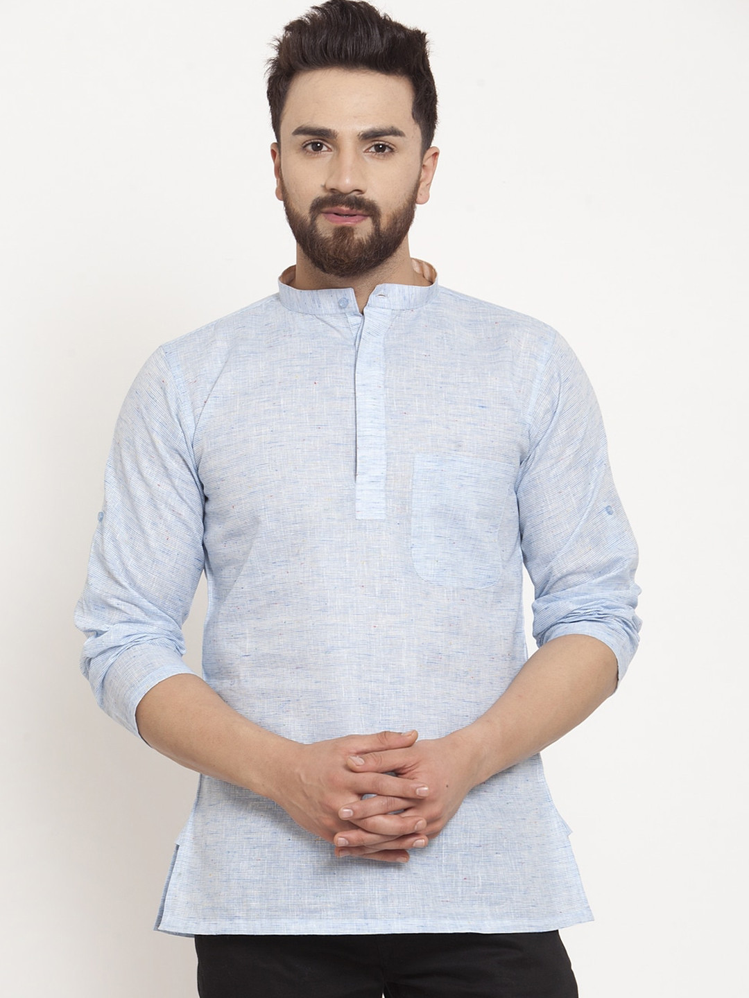 

KLOTTHE Men Blue Solid Straight Kurta